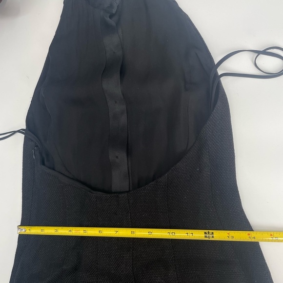 Ralph Lauren Runway Black Linen Button Up Backless Halter Mini Dress Tuxedo 2007 - Picture 12 of 15